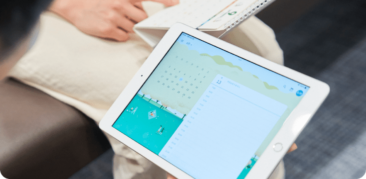 タブレットに支払い画面が表示されている